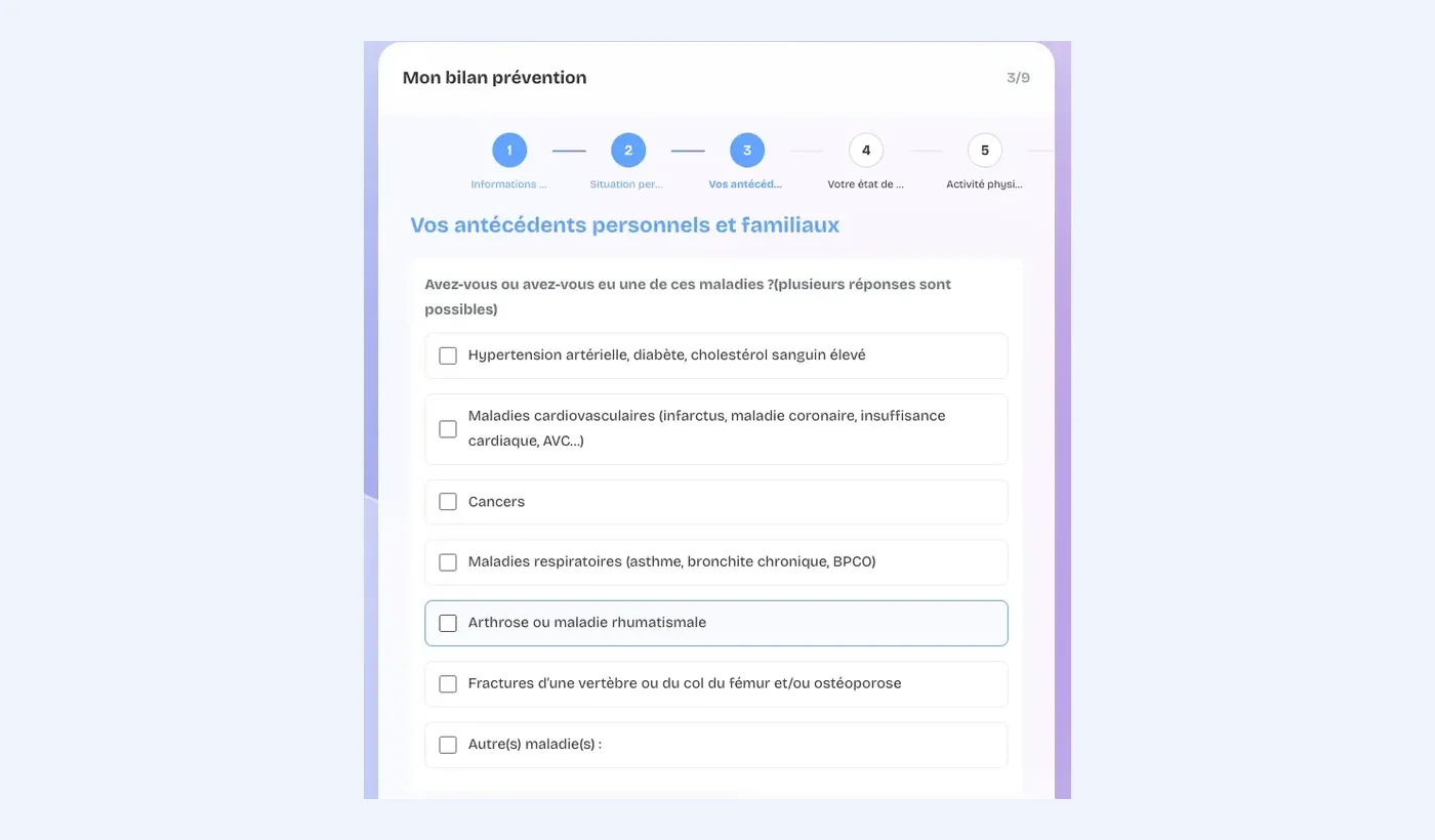 Le questionnaire rempli par le patient avant le rendez-vous, dans Prédilis